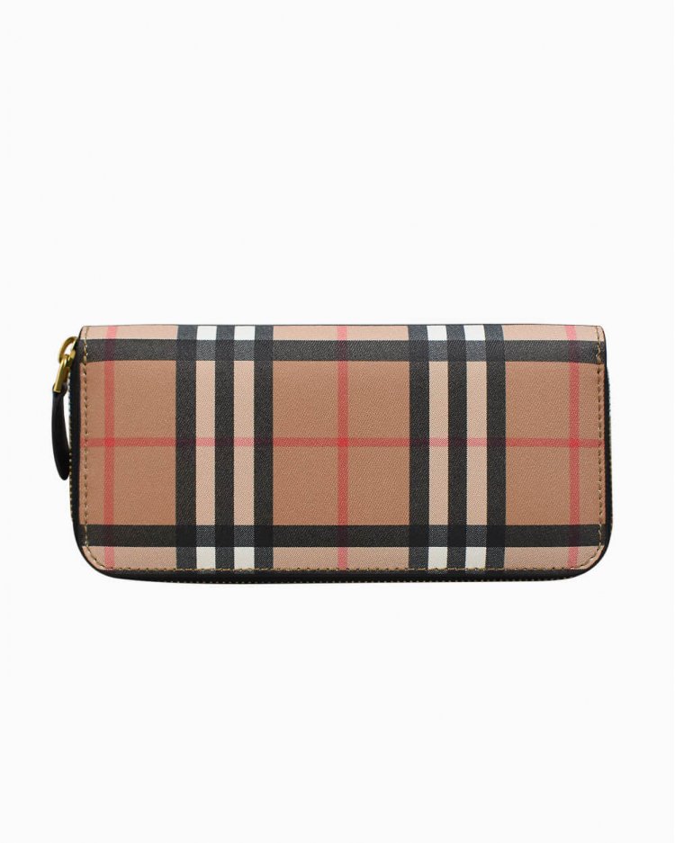 Carteira Burberry zíper com xadrez